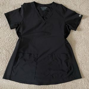 Black maternity scrub top